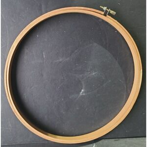 Vintage Wooden Embroidery Hoop Round 10" Adjustable Metal Screw Made in Taiwan